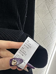 Bagsaaa Celine Homme Logo-Appliquéd Ribbed Wool Hoodie in navy blue - 4