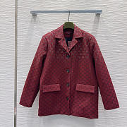 Bagsaaa Gucci GG Crystal canvas blazer in burgundy - 1