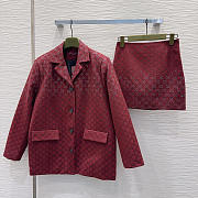 Bagsaaa Gucci GG Crystal canvas blazer in burgundy - 2