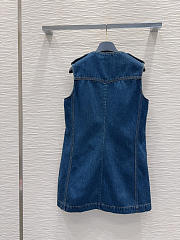 Bagsaaa Louis Vuitton Raw Denim Zip-Up Dress - 4
