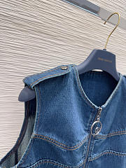 Bagsaaa Louis Vuitton Raw Denim Zip-Up Dress - 3