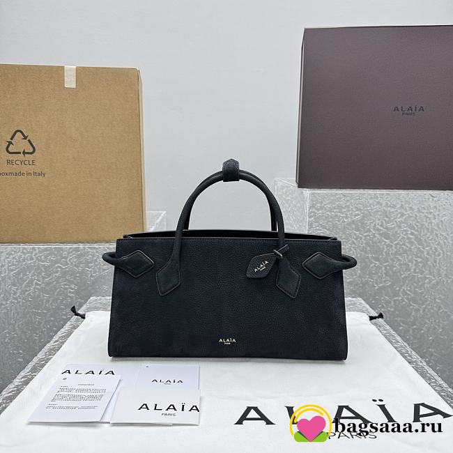 Bagsaaa Alaïa Le Teckel tote bag in black suede - 30cm - 1