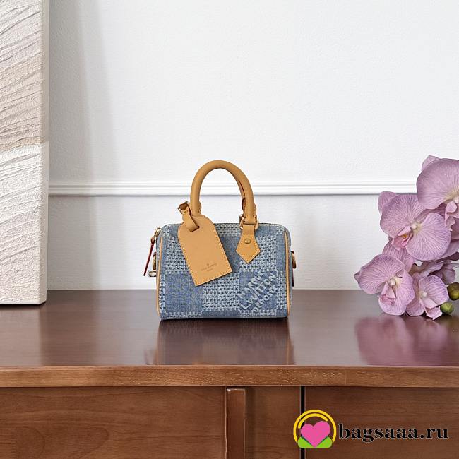 Bagsaaa Louis Vuitton Speedy 18 Bandoulière bag in Damier Denim 3D - 18cm - 1