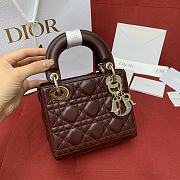 Bagsaaa Mini Lady Dior My ABCDior bag in burgundy lambskin - 17cm - 1