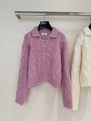 Bagsaaa Celine Sweater in Aran Mohair and Wool in baby pink - 1
