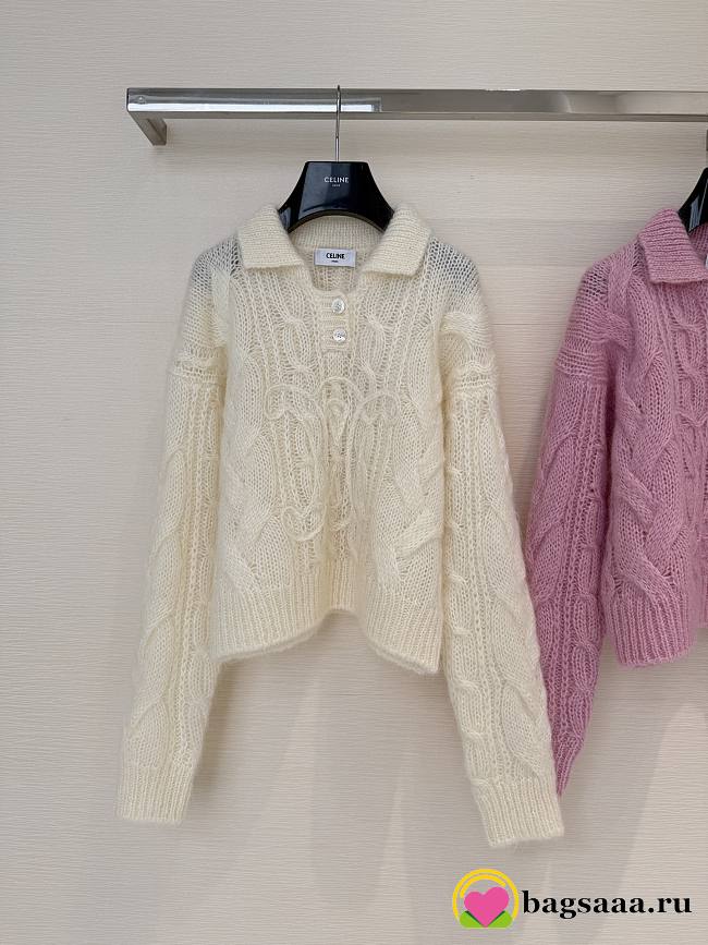 Bagsaaa Celine Sweater in Aran Mohair and Wool in cream - 1