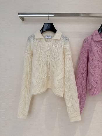 Bagsaaa Celine Sweater in Aran Mohair and Wool in cream