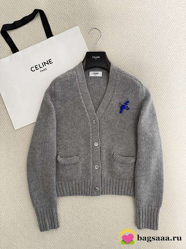 Bagsaaa Celine cashmere cardigan in grey - 1