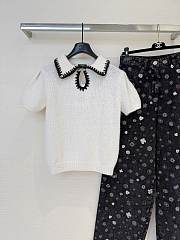 Bagsaaa Chanel Short-sleeved Top Cashmere & Alpaca White P79711 - 1