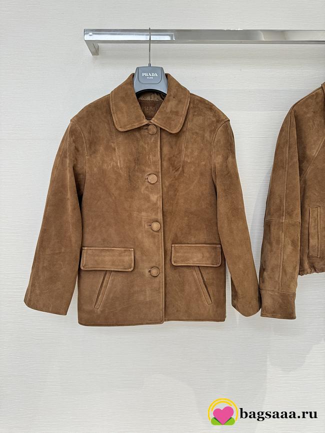Bagsaaa Prada brown suede jacket - 1