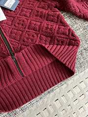 Bagsaaa Louis Vuitton Monogram Jacquard Fleece Jacket in wine - 4