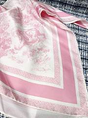 Bagsaaa Dior Toile de Jouy Sauvage Dior Silk Top Ecru and Pink Silk Twill - 130 x 66 cm - 4