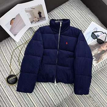 Bagsaaa Ralph Lauren Quilted Corduroy Down Jacket in navy blue