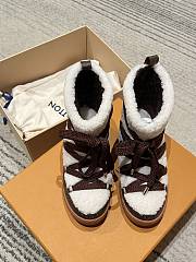 Bagsaaa Louis Vuitton LV Cloud Lace-Up Ankle Boot Sneaker cream shearling - 2