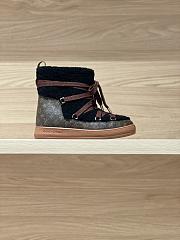 Bagsaaa Louis Vuitton LV Cloud Lace-Up Ankle Boot Sneaker black shearling - 1