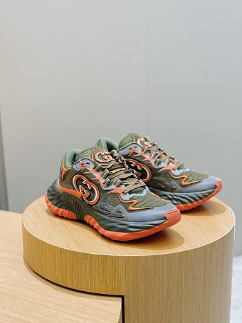 Bagsaaa Gucci Ripple sneaker in olive green and multicolour mesh