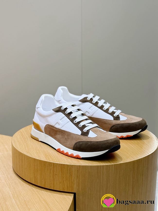 Bagsaaa Hermes Trail sneaker white & brown - 1