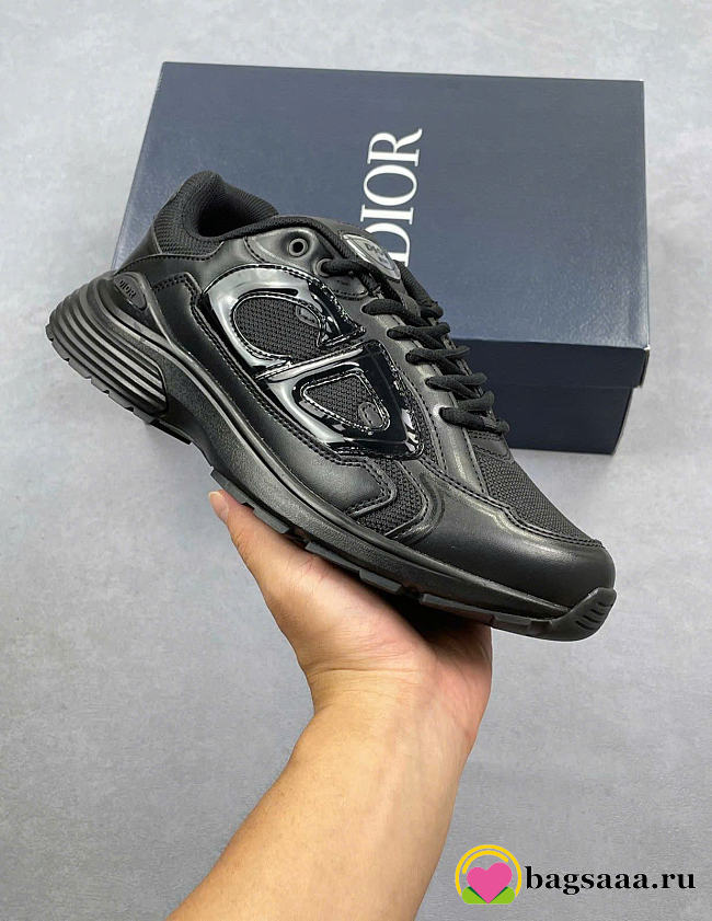 Bagsaaa B30 Countdown Sneaker Black Smooth Calfskin and Black Technical Mesh - 1