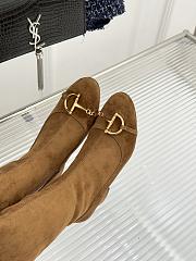Bagsaaa Gucci Women's boot with half Horsebit 851420 brown suede - 4