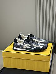 Bagsaaa Fendi Wave Pulse sneakers in grey technical fabric with black suede - 1