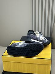 Bagsaaa Fendi Wave Pulse sneakers in grey technical fabric with black suede - 3