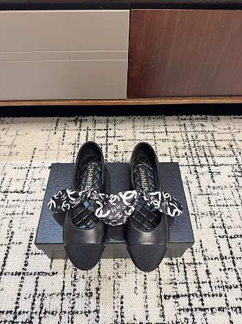 Bagsaaa Chanel Mary Janes G46937 Black Lambskin & Silk