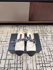 Bagsaaa Chanel Mary Janes G46937 White Lambskin & Silk - 1