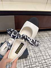 Bagsaaa Chanel Mary Janes G46937 White Lambskin & Silk - 4