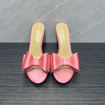 Bagsaaa Mach & Mach Le Cadeau satin mules in pink with a large bow