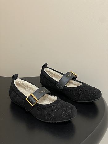 Bagsaaa DiorAlps Dior Frost Ballet Flat Black Cannage Suede Calfskin