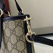 Bagsaaa Gucci Emblem mini bag 855491 beige and black GG fabric - 17.5cm - 5