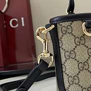 Bagsaaa Gucci Emblem mini bag 855491 beige and black GG fabric - 17.5cm - 3