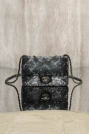 Bagsaaa Chanel Flap Bag Silver & Black Quilted Gradient Sequins AS4561 - 21cm  - 1