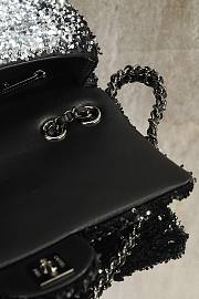 Bagsaaa Chanel Flap Bag Silver & Black Quilted Gradient Sequins AS4561 - 21cm  - 3