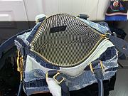 Bagsaaa Louis Vuitton x Nigo Speedy 25 Bandoulière Bag in blue denim - 25cm - 3