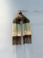 Bagsaaa Miu Miu striped wool and mohair scarf with fringes multi-color - 1