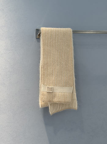Bagsaaa Miu Miu Sand Beige Knit Scarf