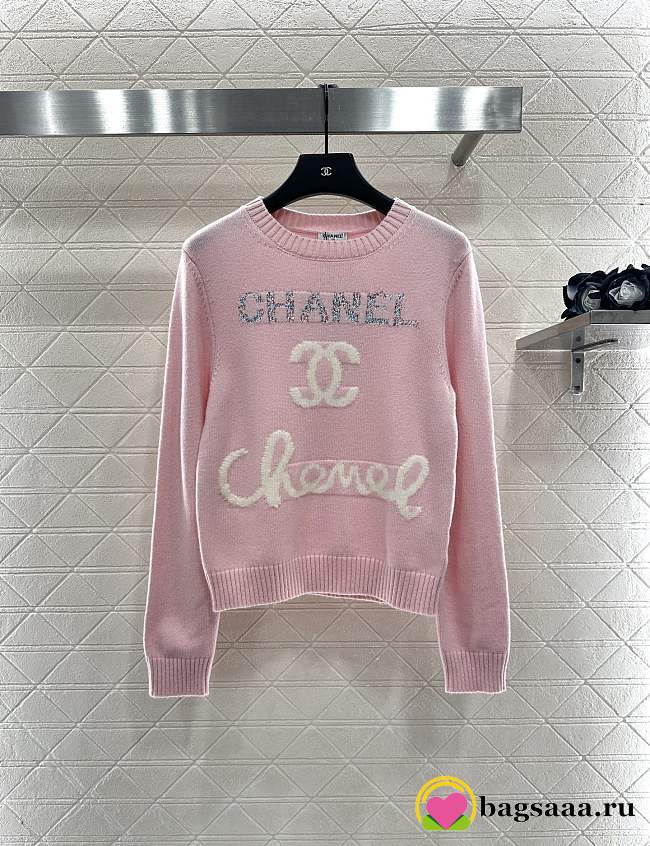 Bagsaaa Chanel knit sweater in pink - 1