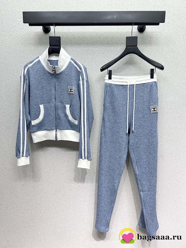 Bagsaaa Chanel blue and white tracksuit set - 1