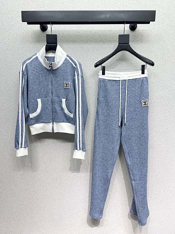 Bagsaaa Chanel blue and white tracksuit set