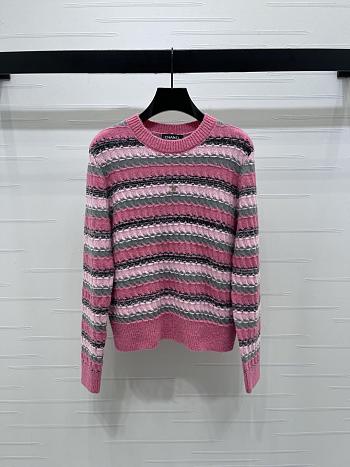Bagsaaa Chanel multicolored striped crewneck sweater