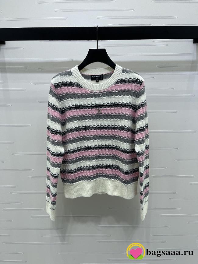 Bagsaaa Chanel multicolored striped crewneck sweater 1 - 1