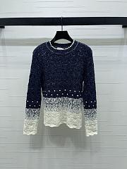 Bagsaaa Chanel navy blue and white sweater - 1