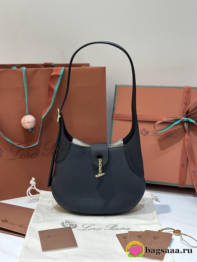 Bagsaaa Loro Piana Bobbin bag in the mini size and black - 19*6*16 cm - 1