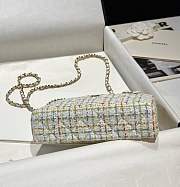 Bagsaaa Chanel 25C white and multicolor tweed vanity bag - 19.5cm  - 4