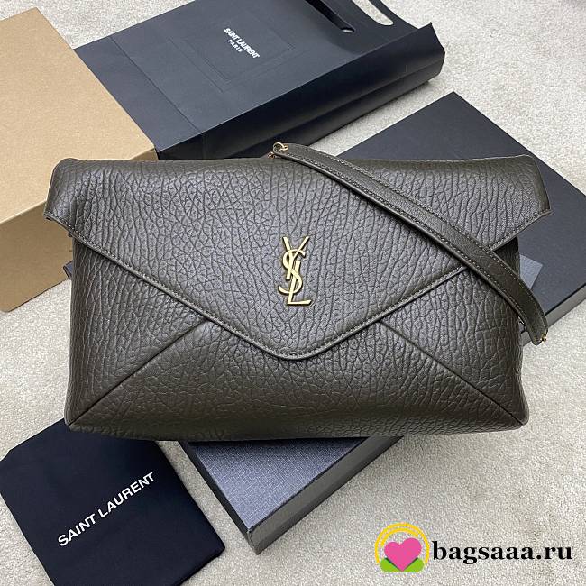 Bagsaaa YSL Cassandre XXL envelope pouch on chain in lambskin 841702 LIGHT MUSK - 35cm - 1