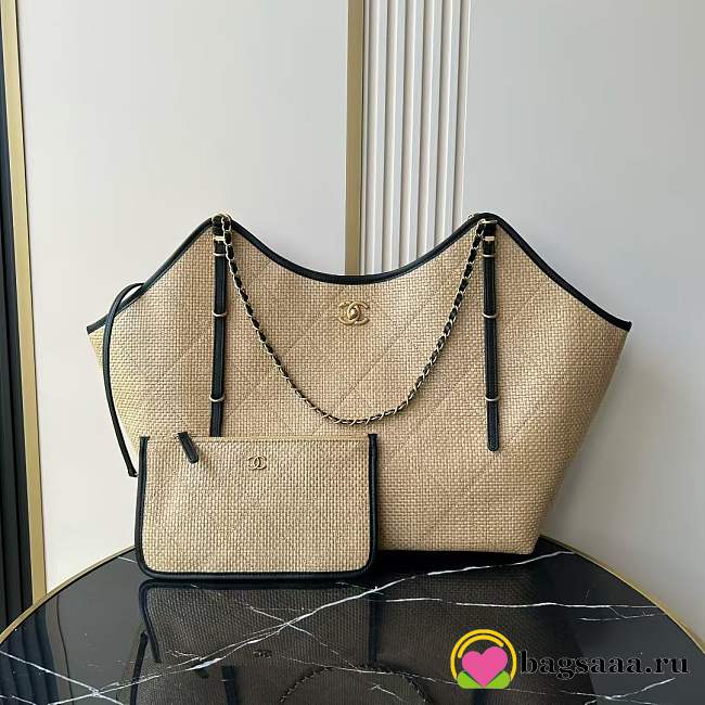 Bagsaaa Chanel Maxi Shopping Bag AS5463 Beige & Black - 59cm - 1