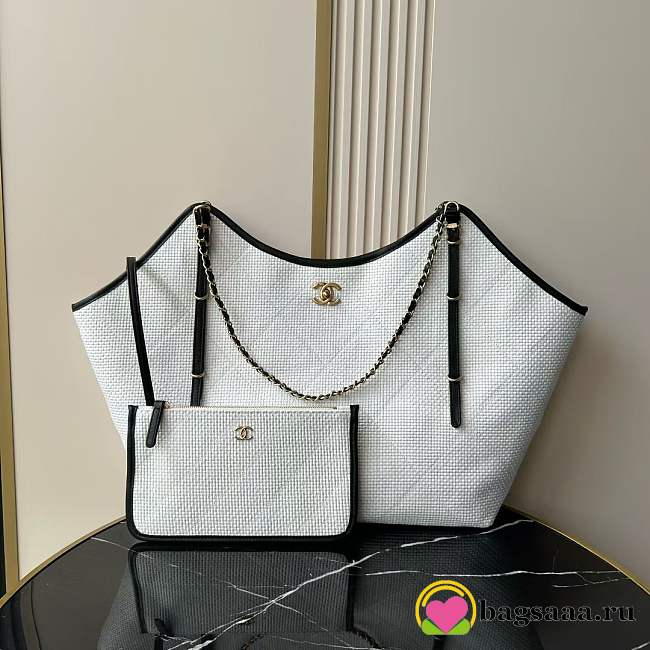 Bagsaaa Chanel Maxi Shopping Bag AS5463 White & Black - 59cm - 1