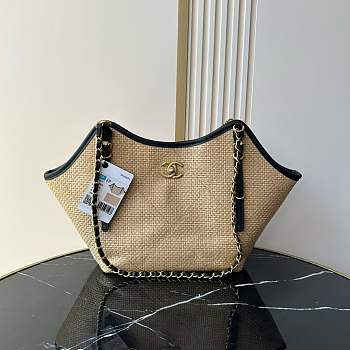 Bagsaaa Chanel Small Tote AS6015 Beige & Black - 28cm