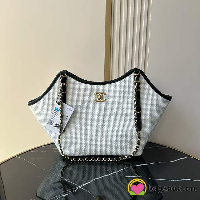 Bagsaaa Chanel Small Tote AS6015 White & Black - 28cm - 1